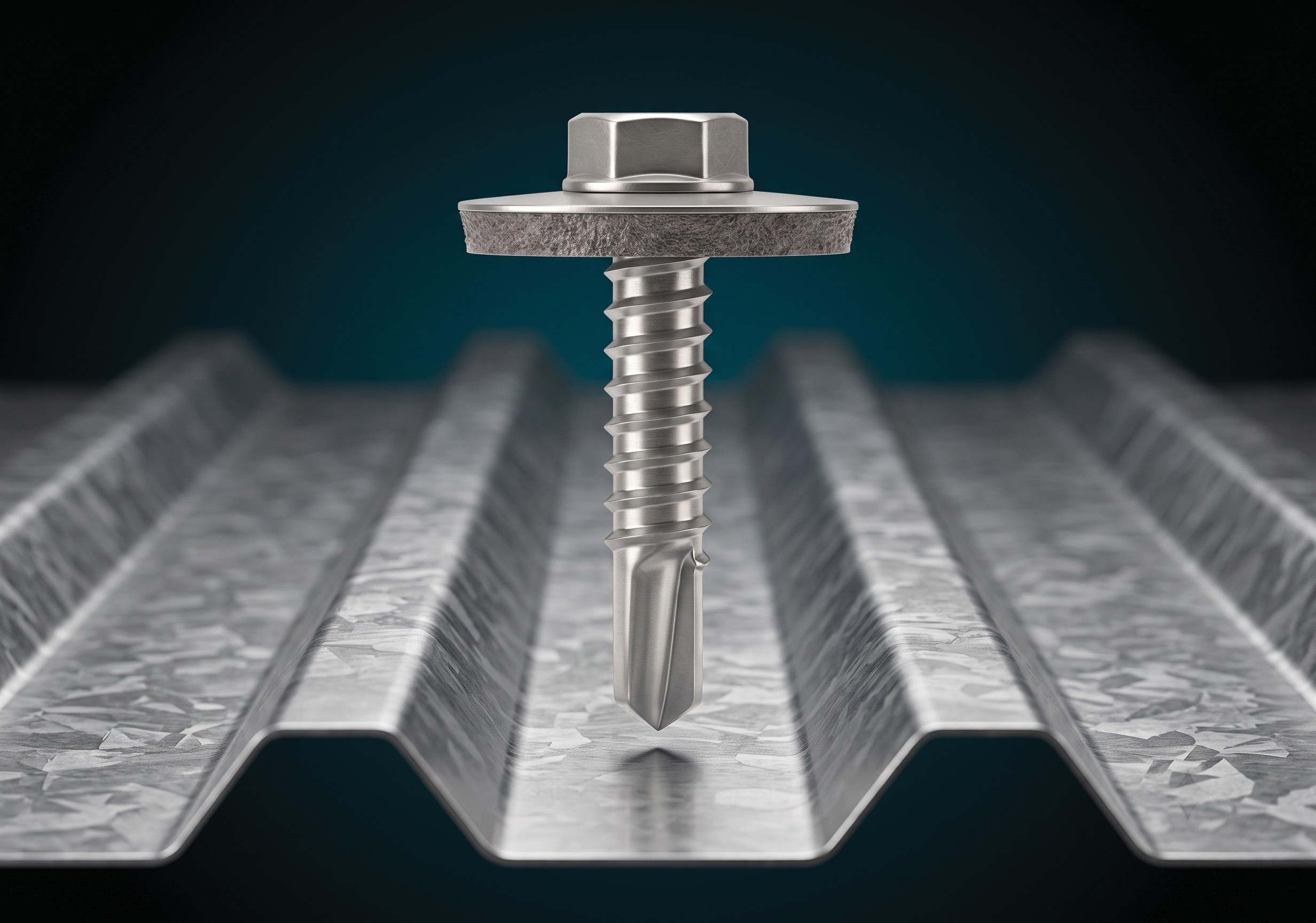 Detailed view of a JOPAL self-drilling screw